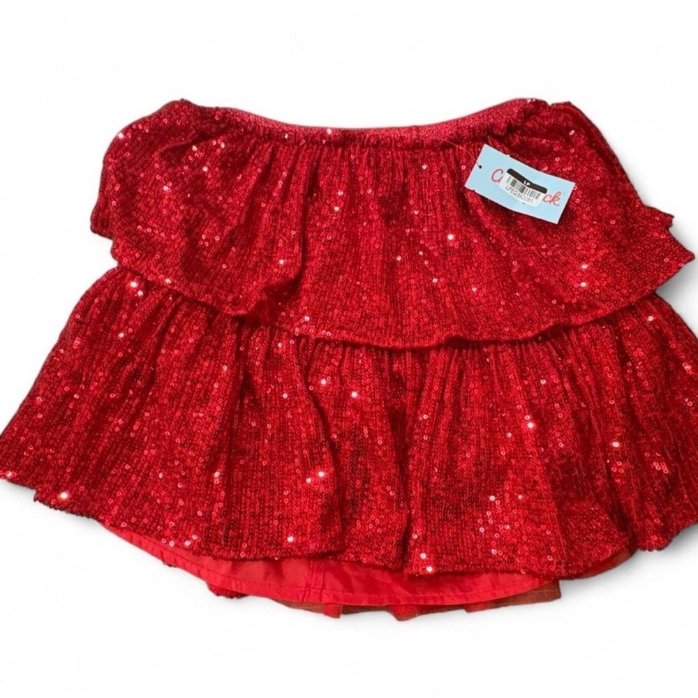 Sparkling Red Sequin Skirt
